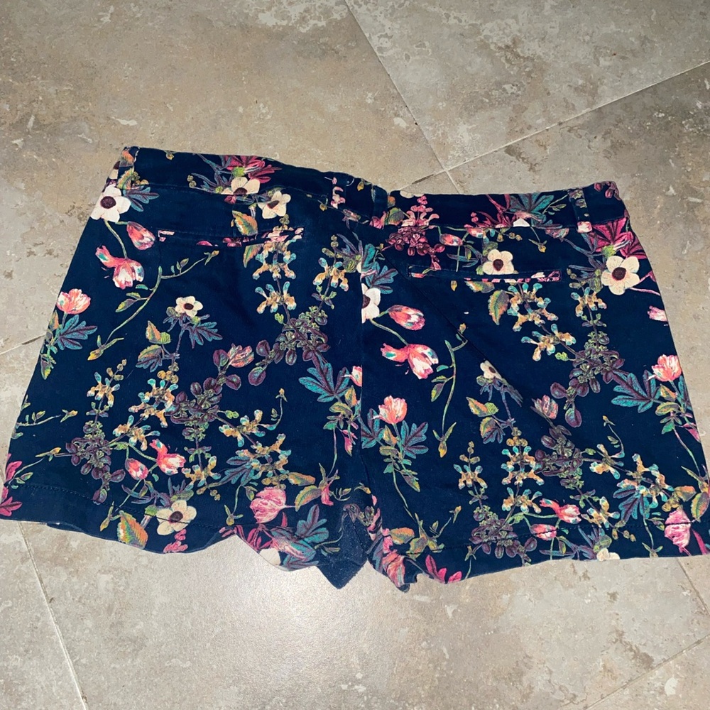 a.n.a Floral High Waist Women's Shorts - Navy